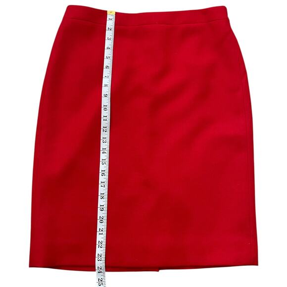 J.Crew No. 2 Pencil Skirt Wool Size 10 Red Style 88707 - Picture 6 of 7